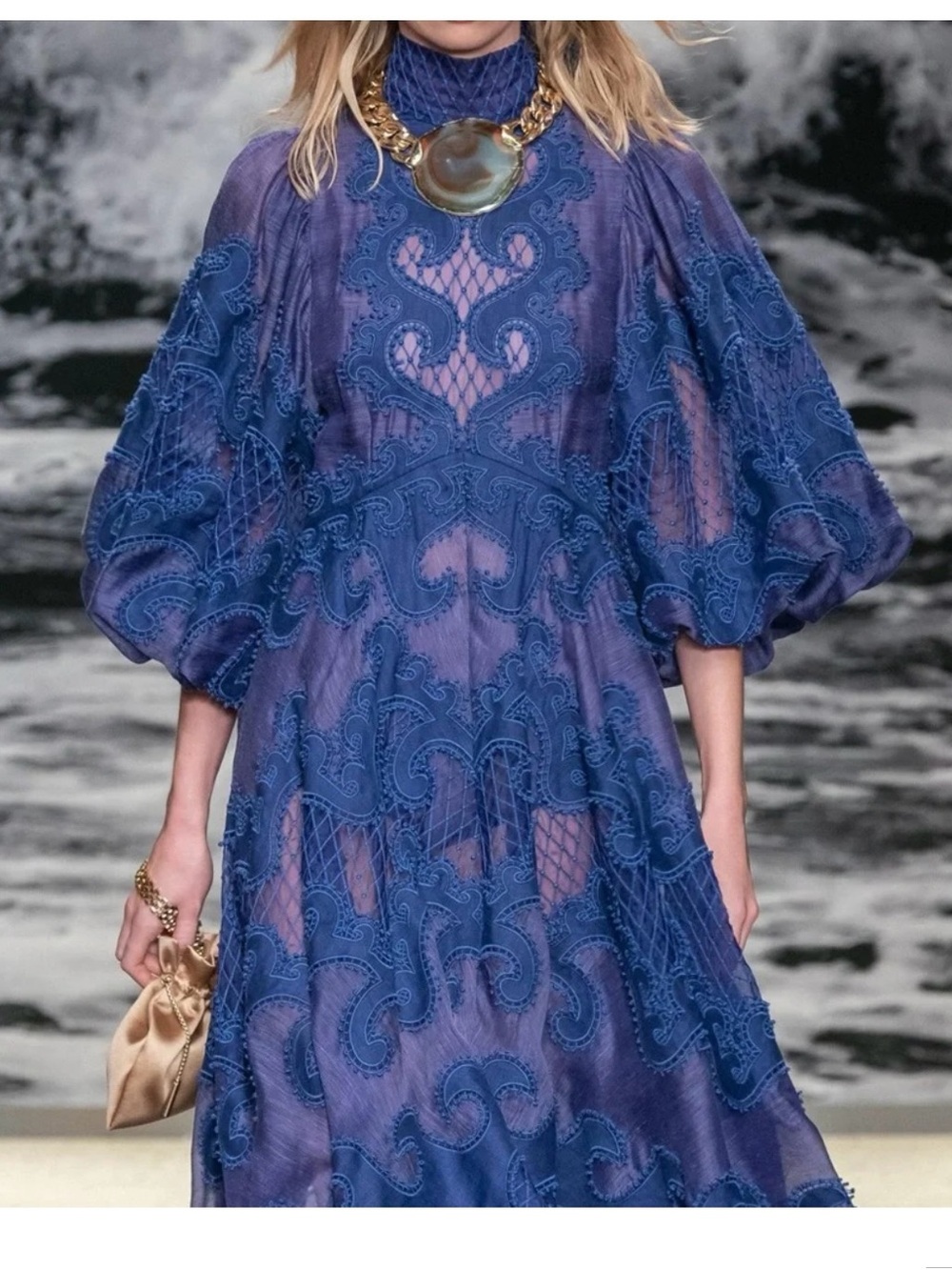Zimmermann Violet Lace High-Low Maxi Dress - Picture 3 of 6